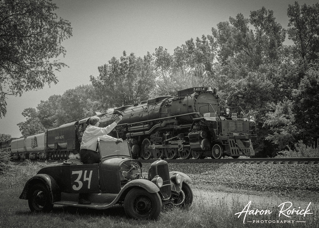 Big Boy 4014 Union Pacific Roadster Poster Black and White