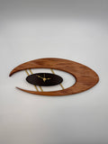 MCM Atomic Boomerang Clock Custom Hand Made Mahogany, Wenge, Brass