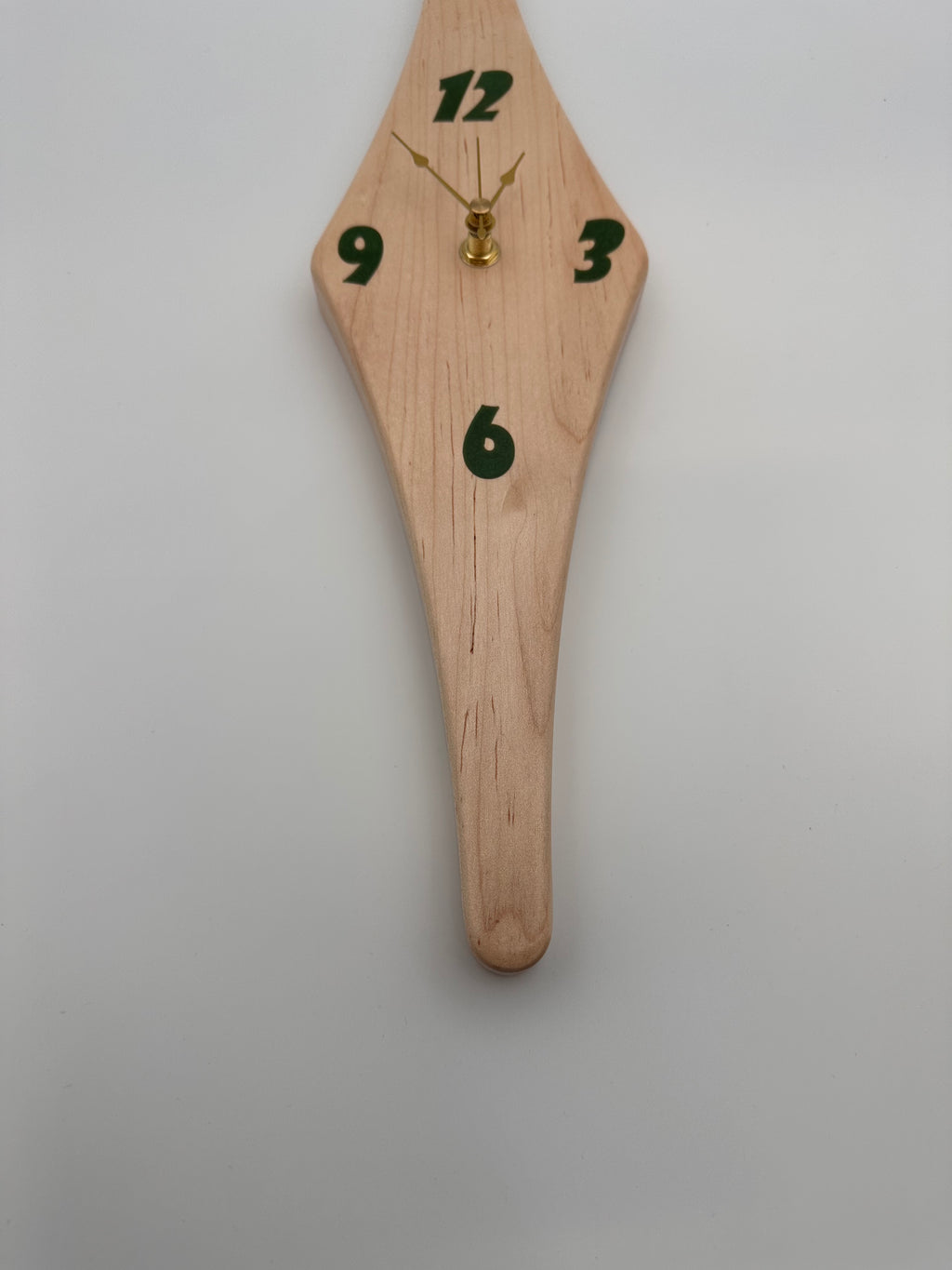 MCM Atomic Diamond Clock Custom Hand Made Maple and Green Epoxy