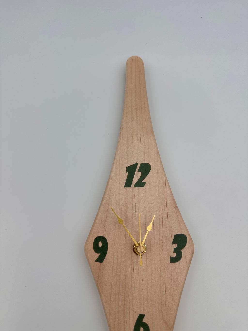 MCM Atomic Diamond Clock Custom Hand Made Maple and Green Epoxy