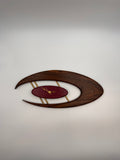 MCM Atomic Boomerang Clock Custom Hand Made Walnut, Purpleheart, Brass
