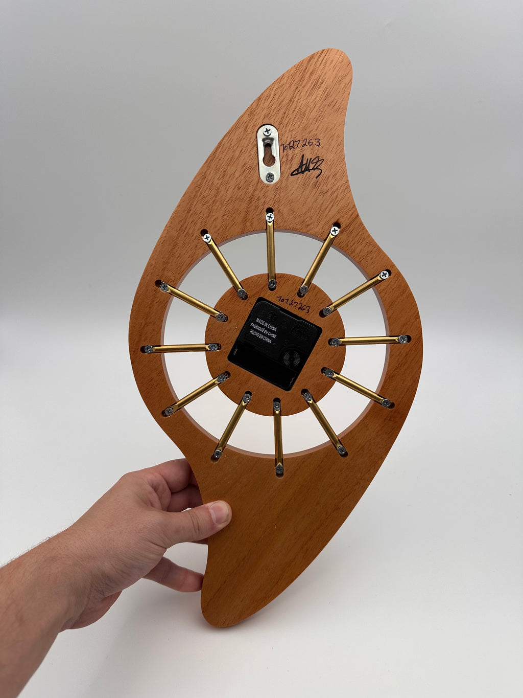 MCM Galaxy Wall Clock Custom Hand Made Mahogany, Bloodwood, Brass