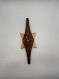 MCM Atomic Diamond Clock Custom Hand Made Walnut and Gold Epoxy W/ Maple Star Backer (Copy)