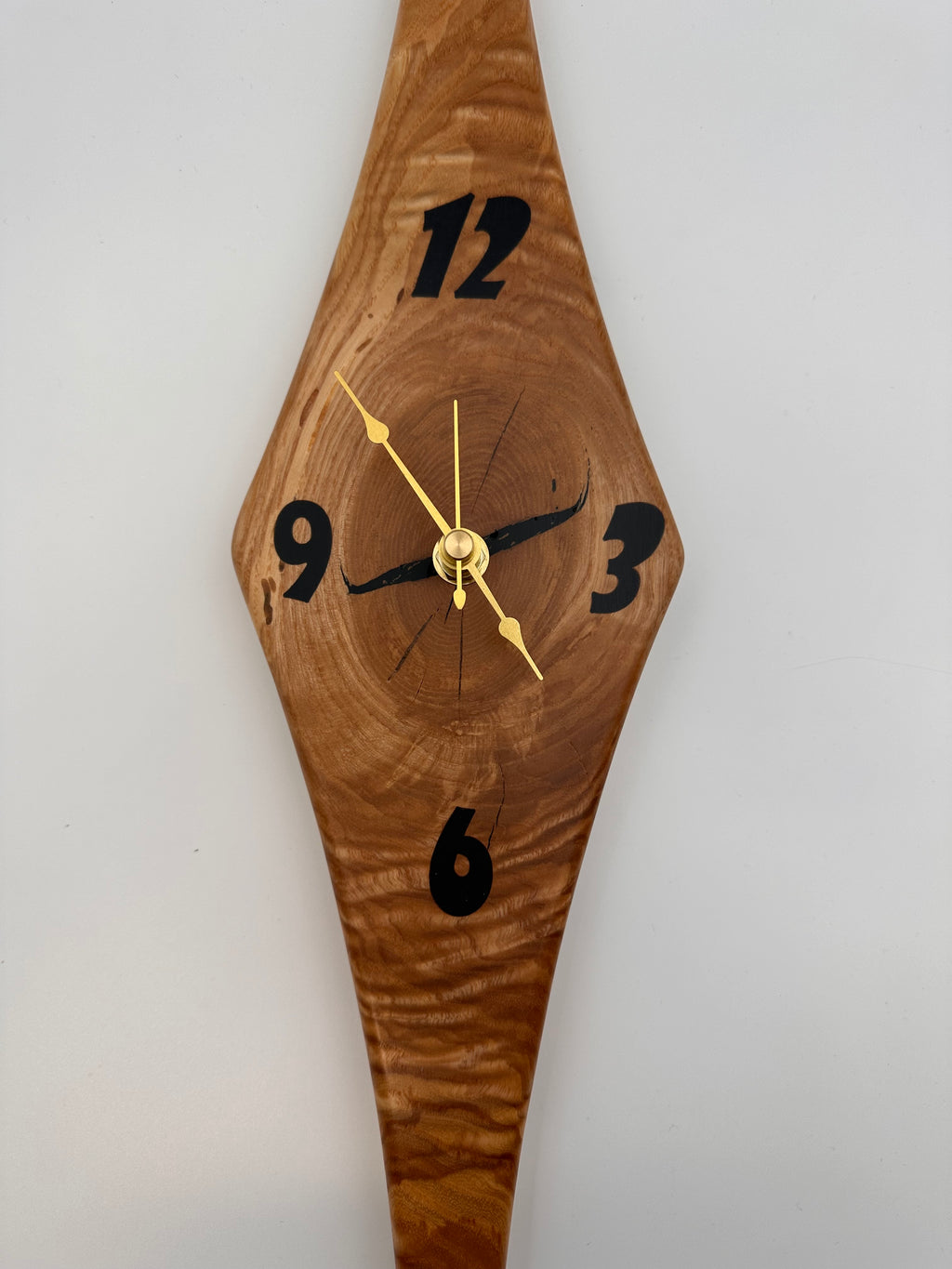 MCM Atomic Diamond Clock Custom Hand Made Ash And Black Epoxy
