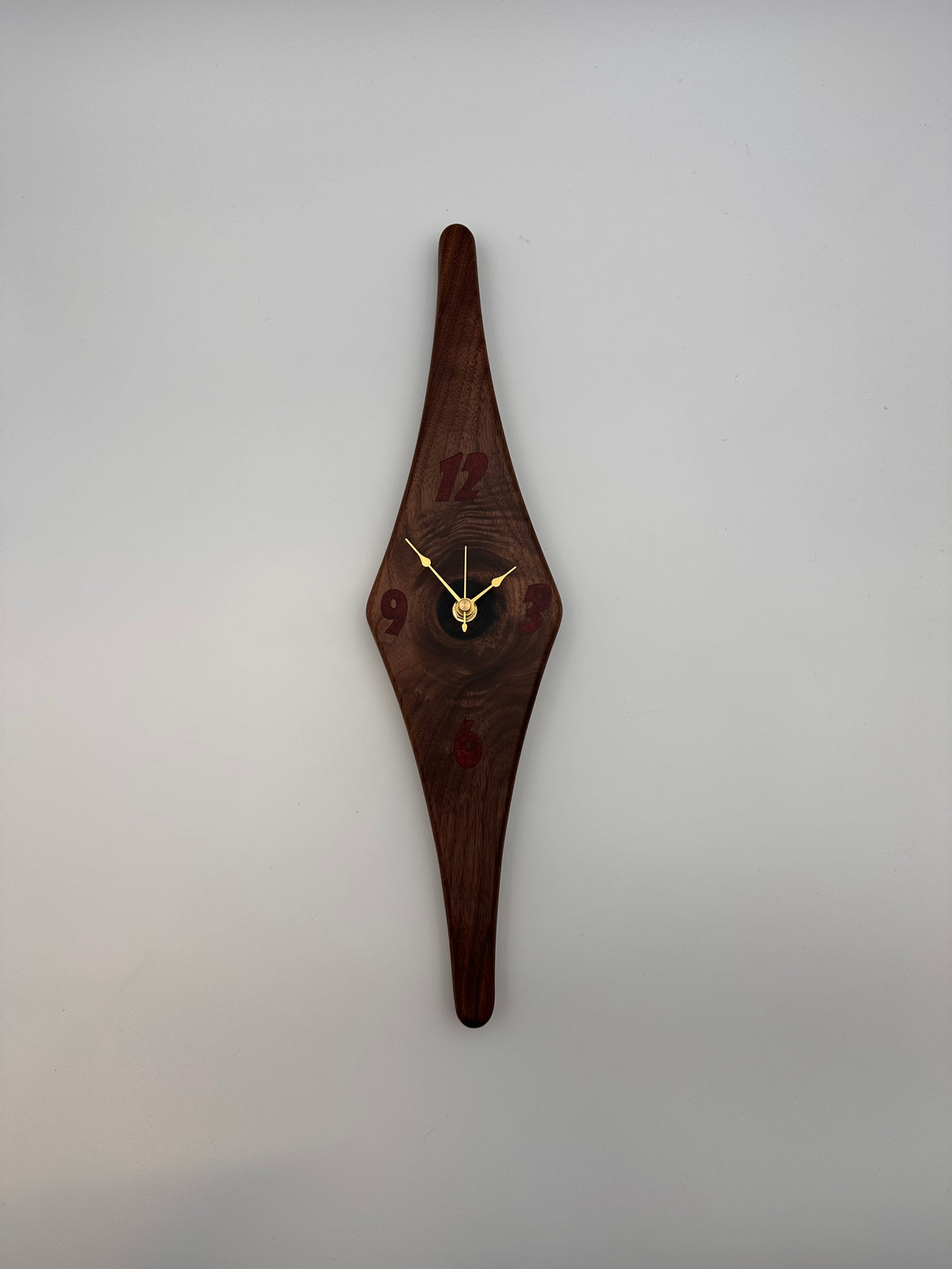 MCM Atomic Diamond Clock Custom Hand Made Black Walnut And Epoxy
