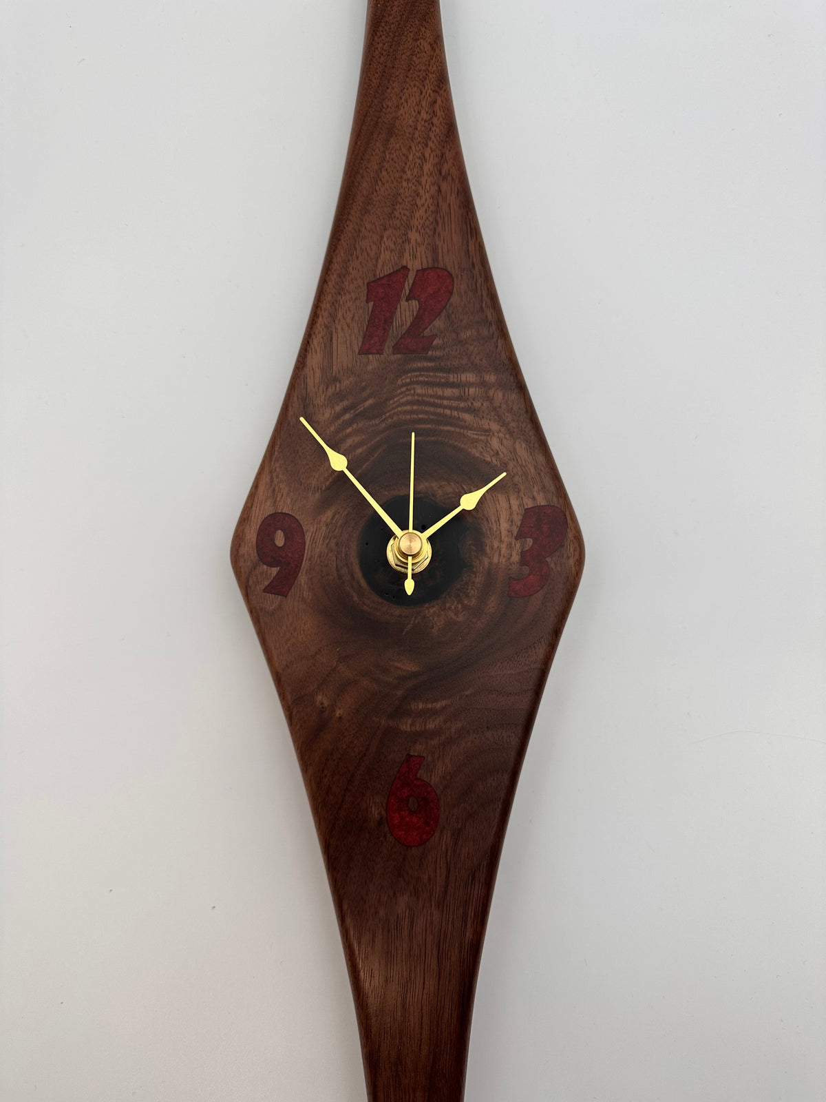 MCM Atomic Diamond Clock Custom Hand Made Black Walnut And Epoxy