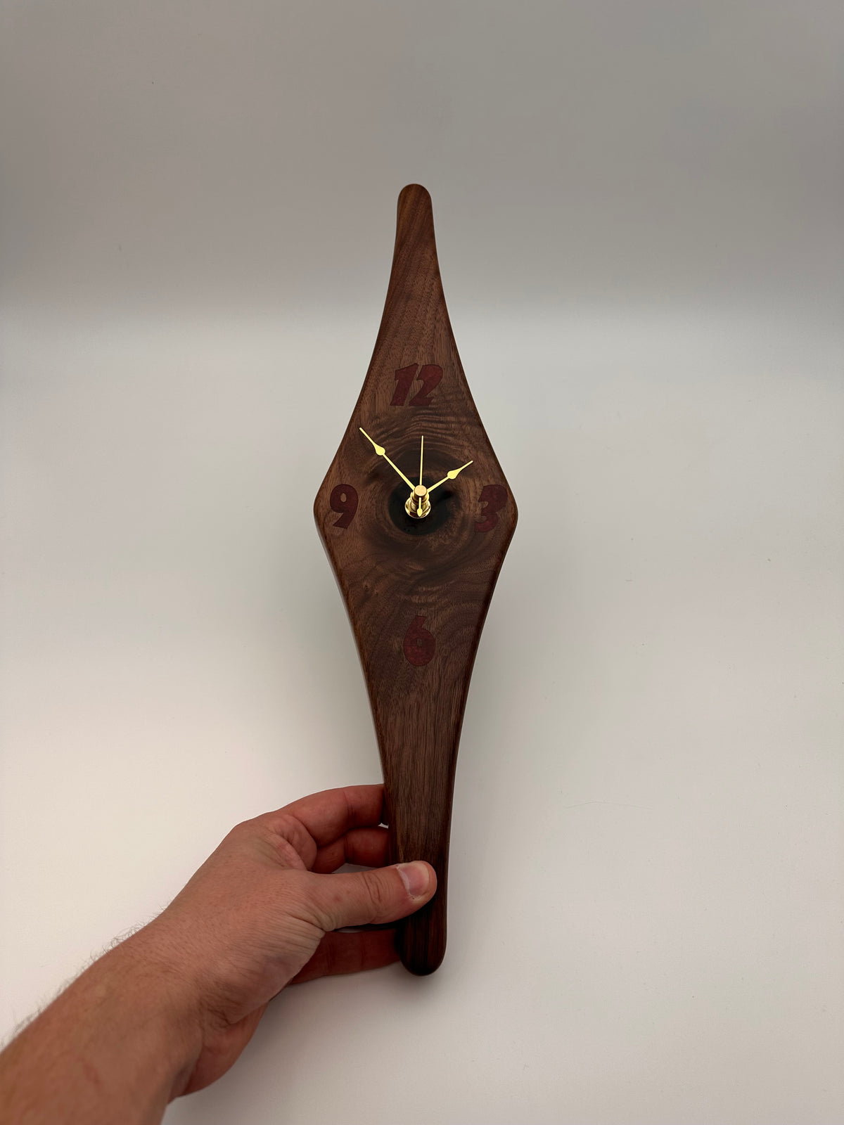MCM Atomic Diamond Clock Custom Hand Made Black Walnut And Epoxy