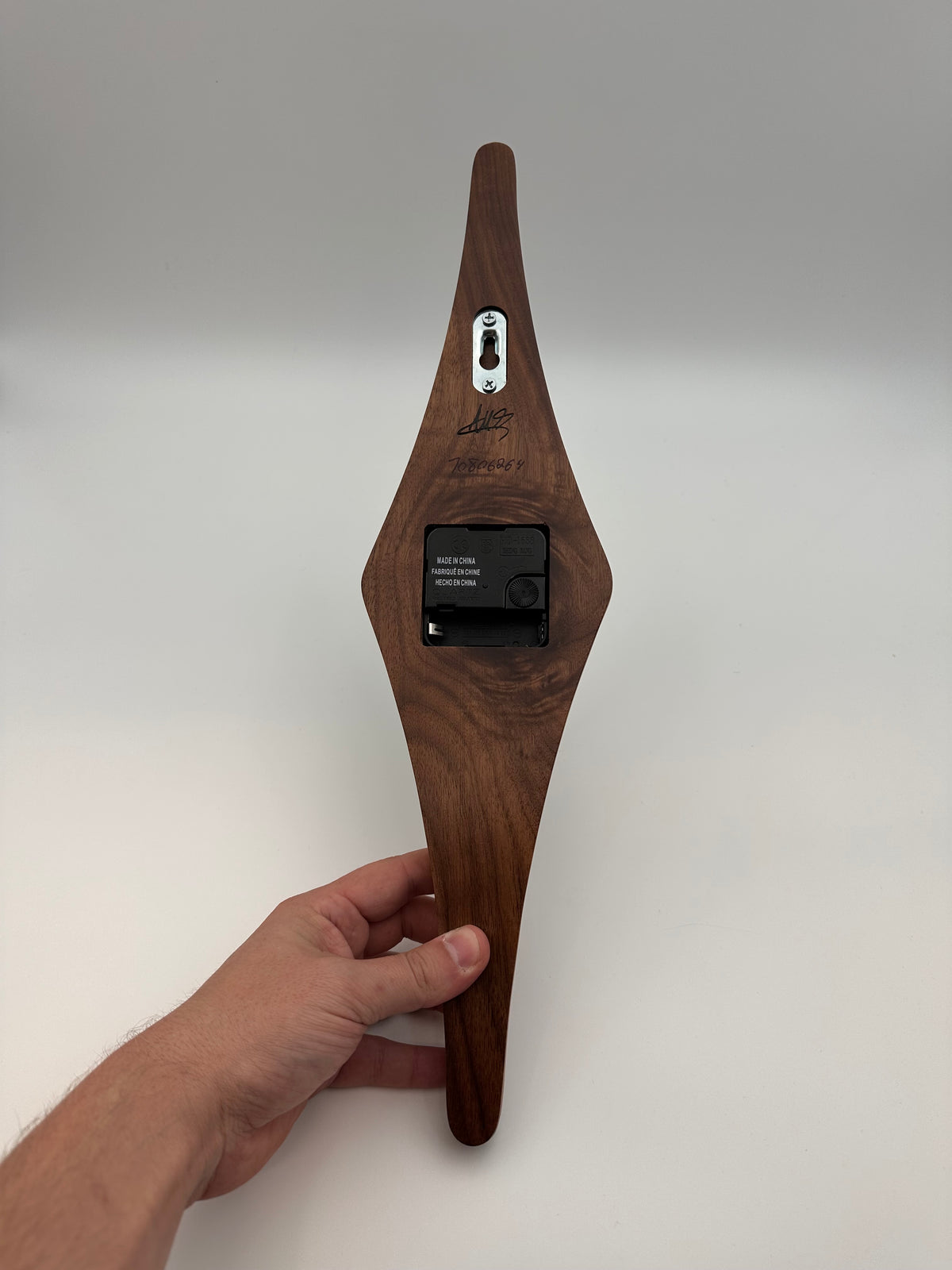 MCM Atomic Diamond Clock Custom Hand Made Black Walnut And Epoxy