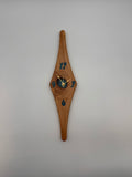 MCM Atomic Diamond Clock Custom Hand Made Ash And Blue Epoxy