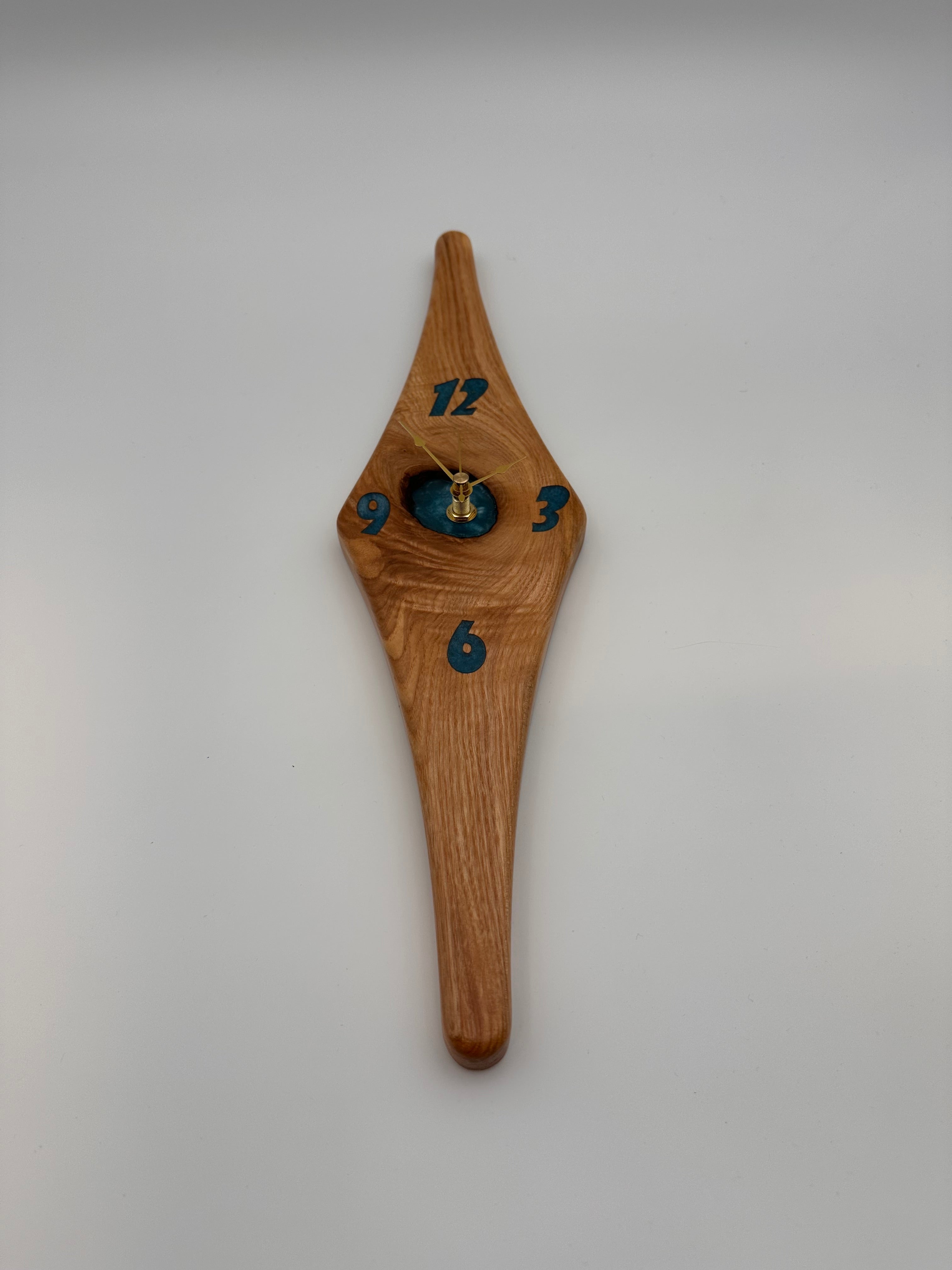 MCM Atomic Diamond Clock Custom Hand Made Ash And Blue Epoxy