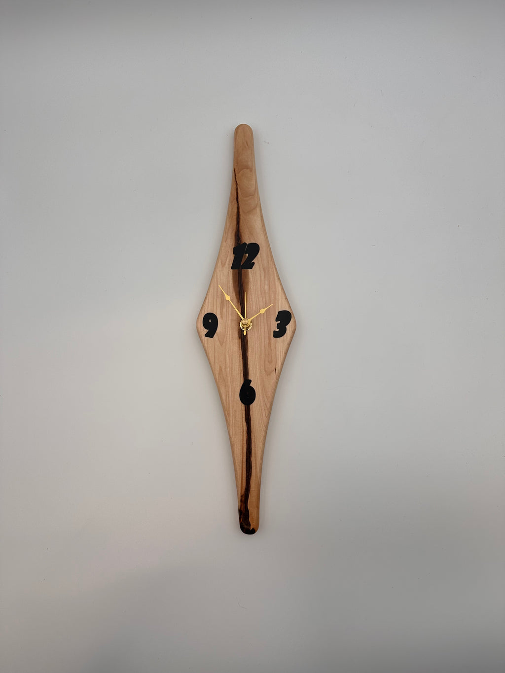 MCM Atomic Diamond Clock Custom Hand Made Maple and Black Epoxy