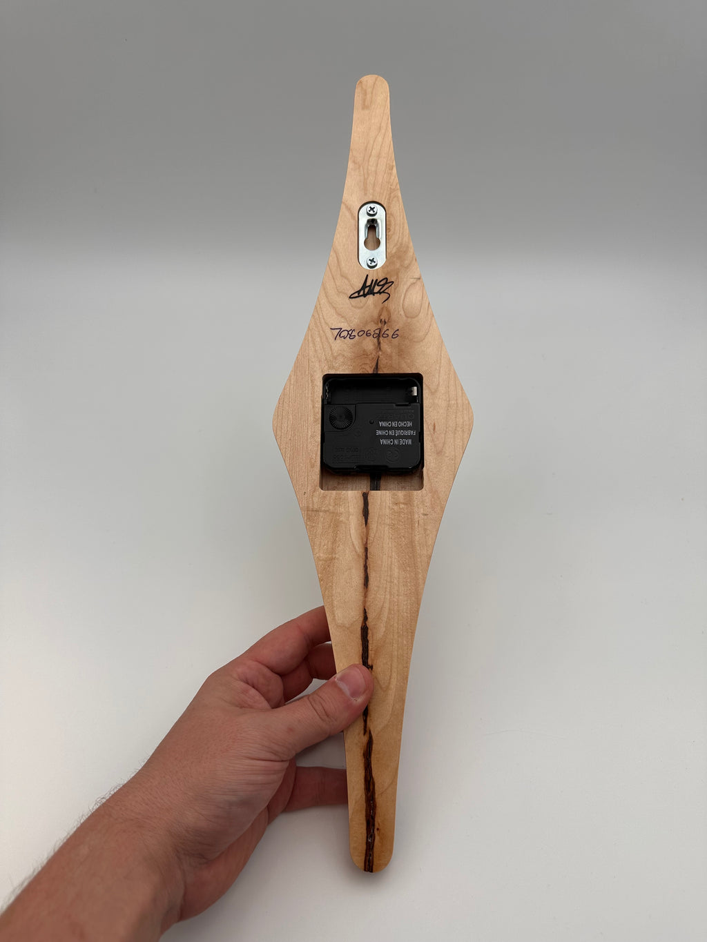 MCM Atomic Diamond Clock Custom Hand Made Maple and Black Epoxy