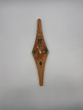 MCM Atomic Diamond Clock Custom Hand Made Ash And Turquoise Epoxy