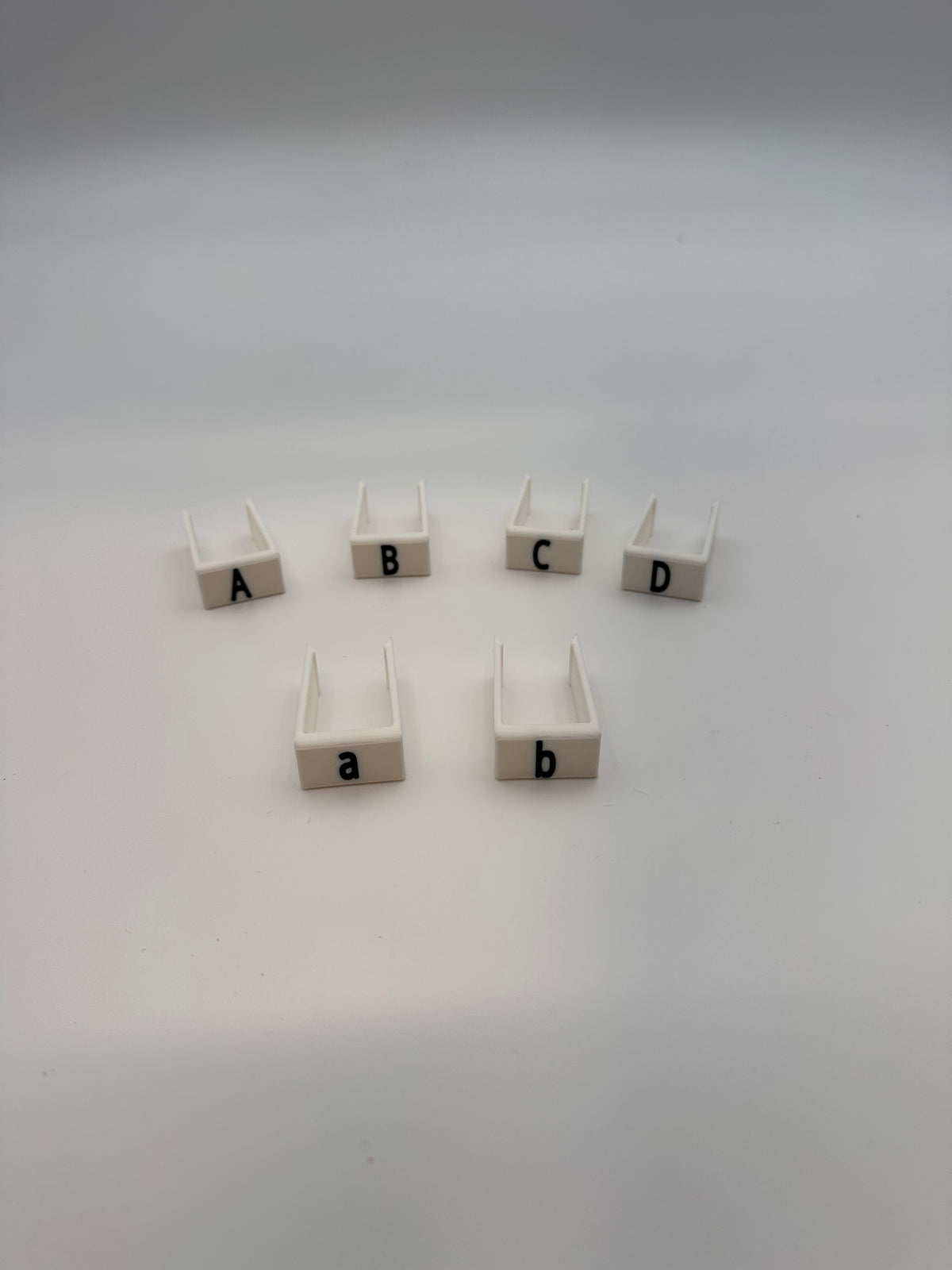 Clip on Treadle Numbers for a LeClerc 6 Treadle Floor Loom Letters