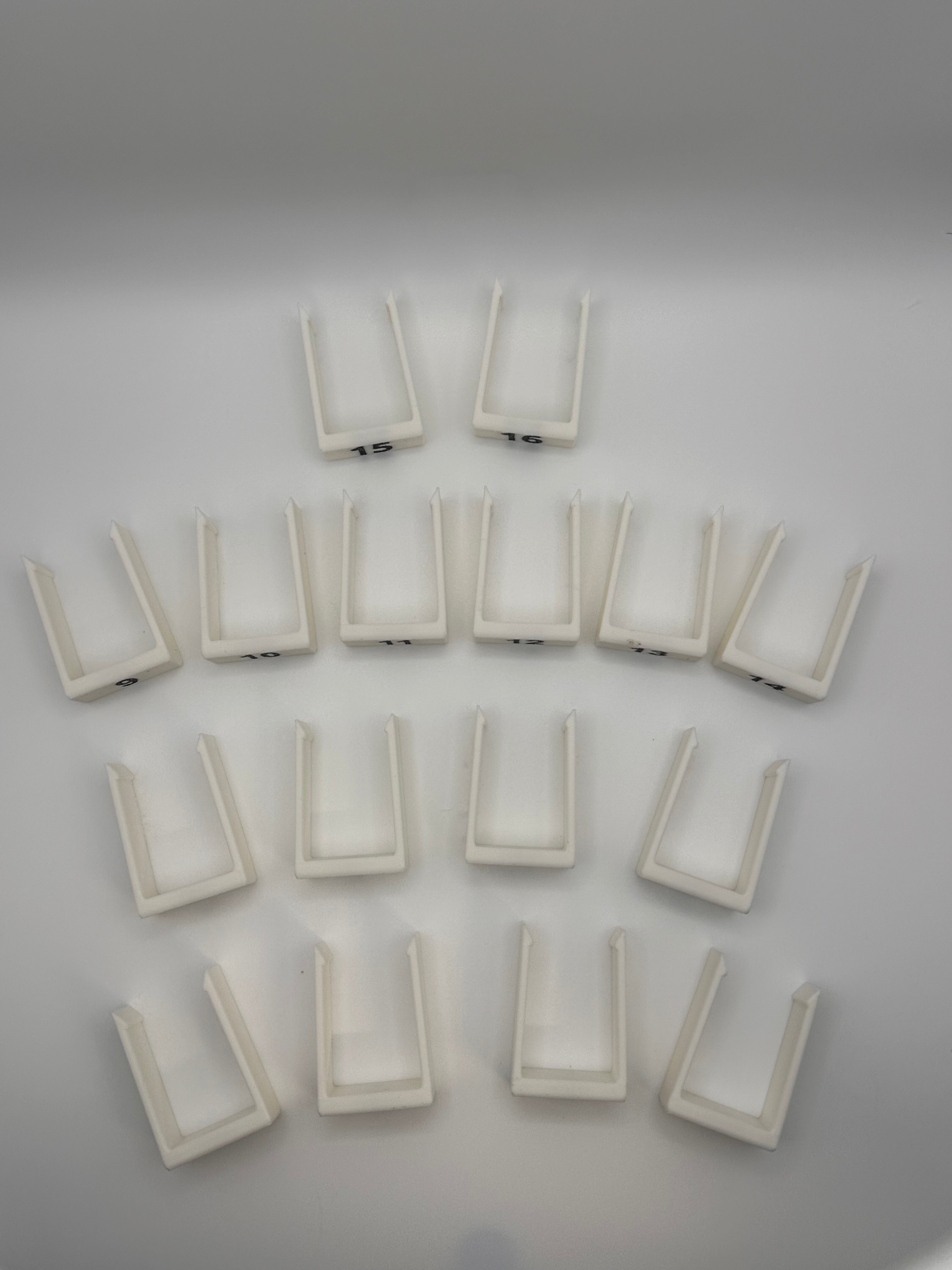 16 Clip on Treadle Numbers for Macomber Floor Loom