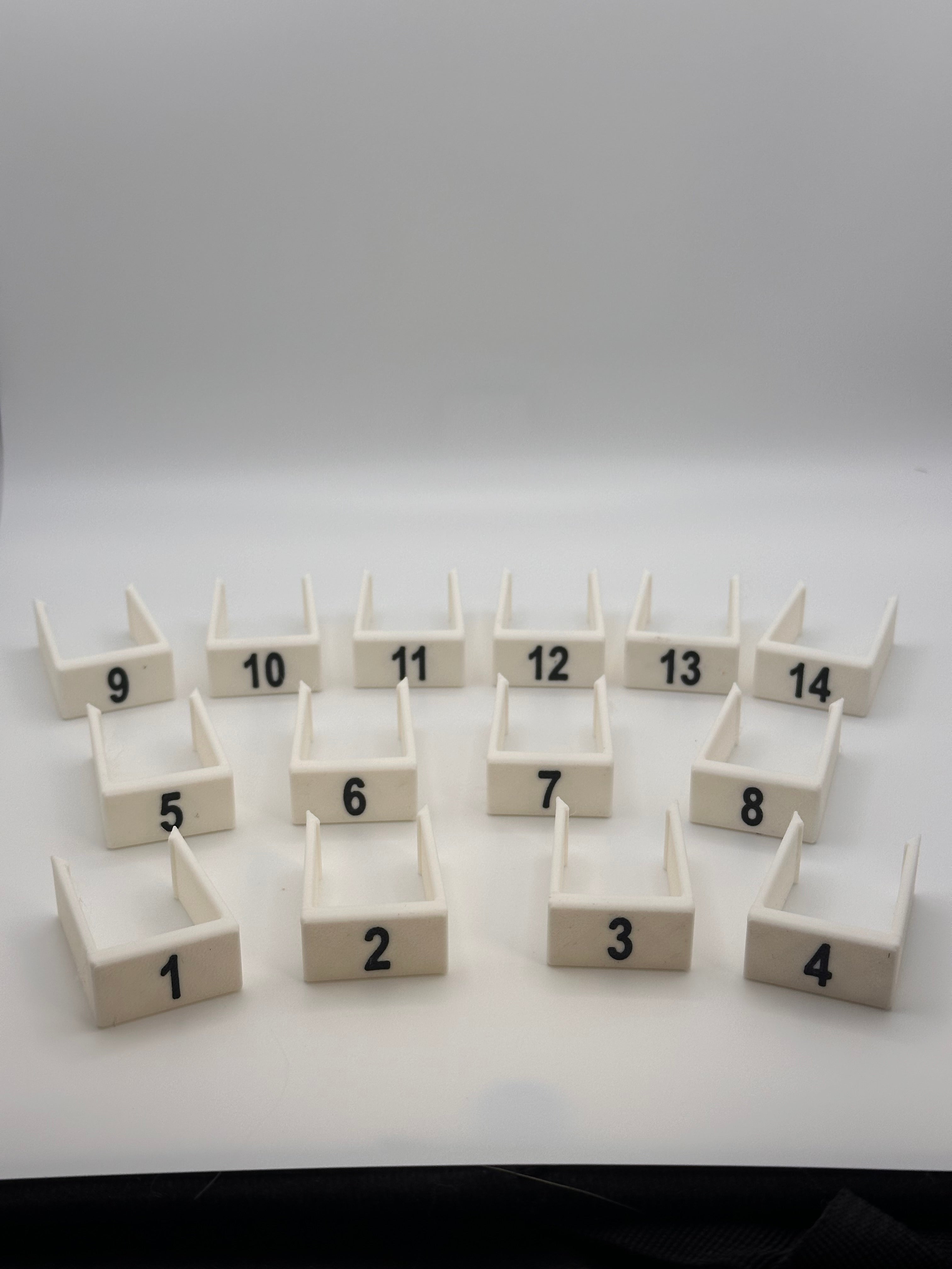 14 Clip on Treadle Numbers for Macomber Floor Loom