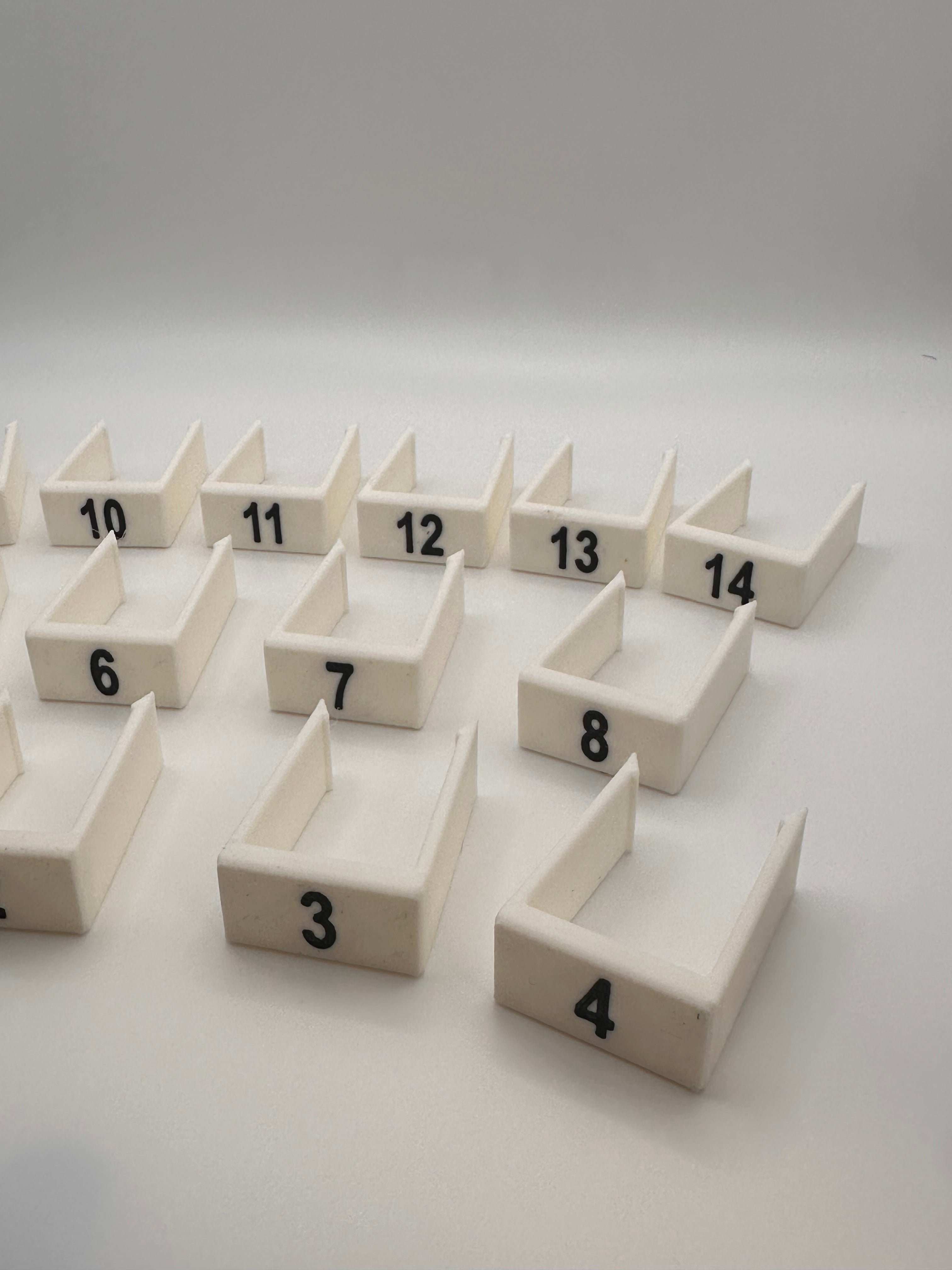 14 Clip on Treadle Numbers for Macomber Floor Loom