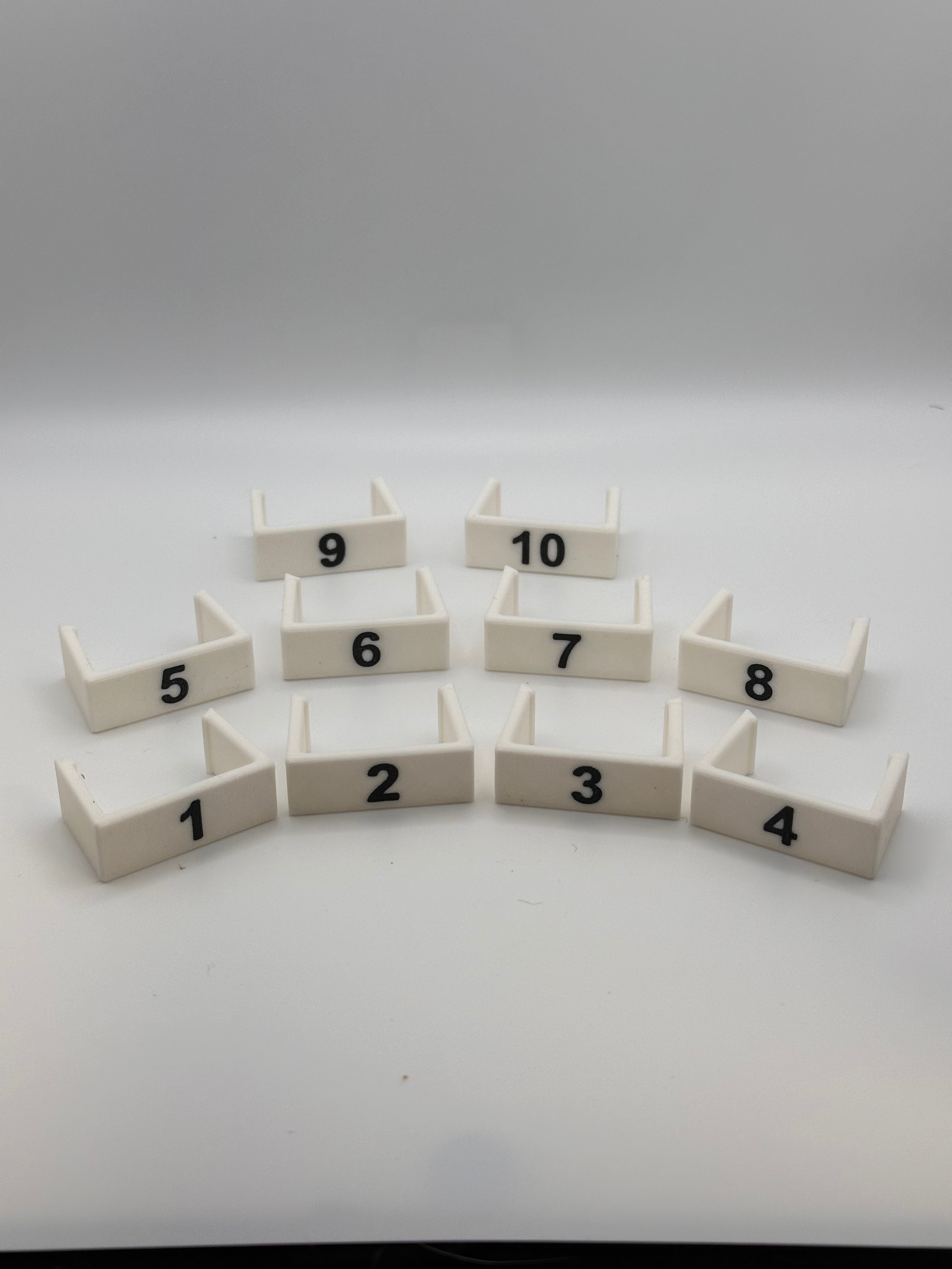 Clip on Treadle Numbers for a Schacht Baby Wolf loom Full Set Of 10 For Either Version.
