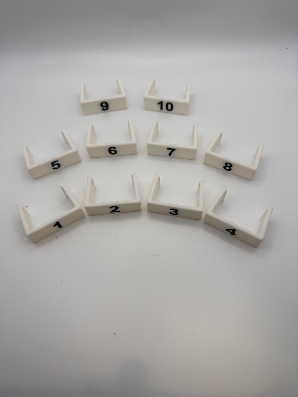 Clip on Treadle Numbers for a Schacht Baby Wolf loom Full Set Of 10 For Either Version.