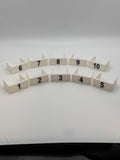 Clip on Treadle Numbers for a Harrisville Design 10 Treadle Floor Loom.