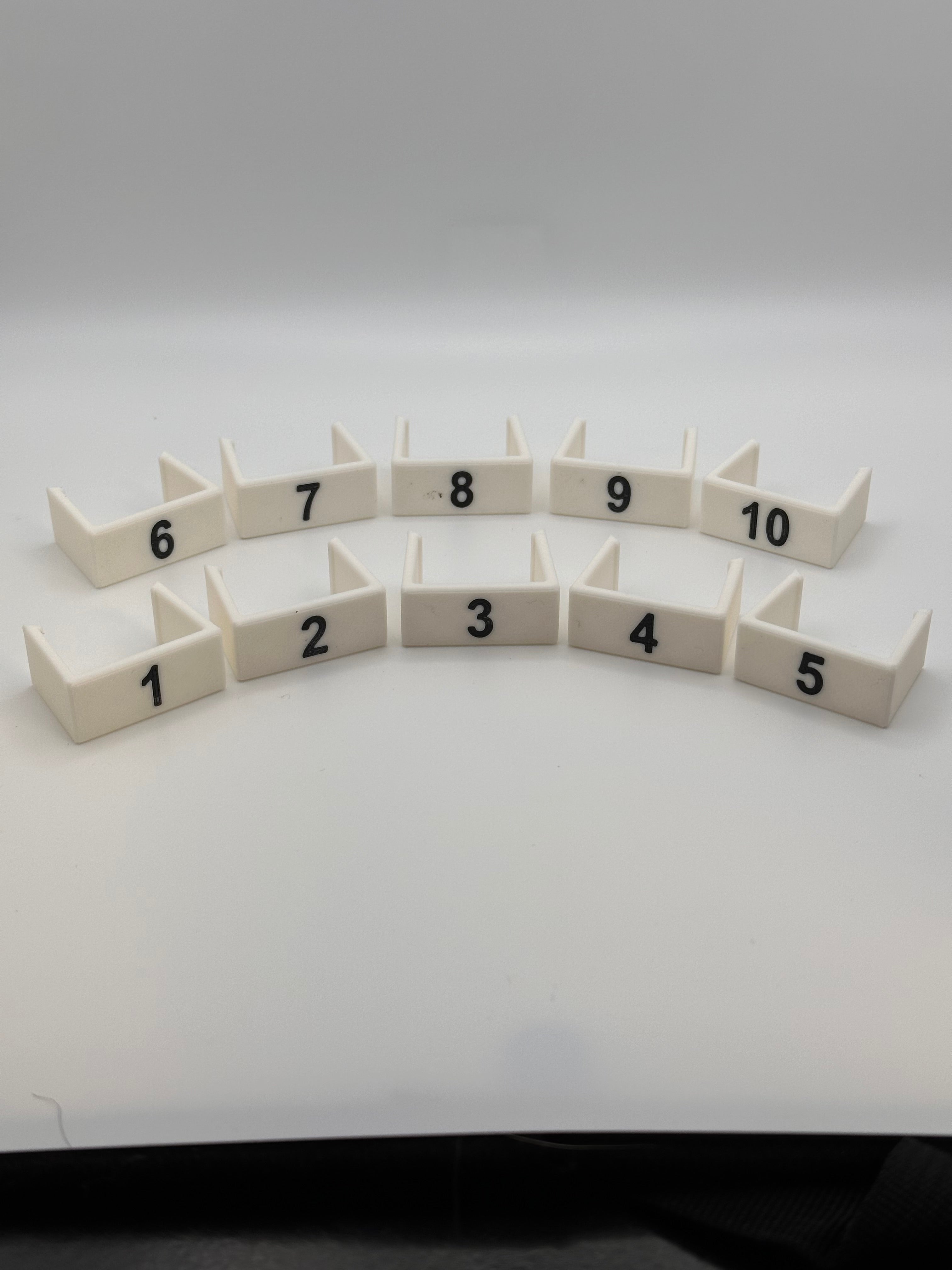 Clip on Treadle Numbers for a Harrisville Design 10 Treadle Floor Loom.