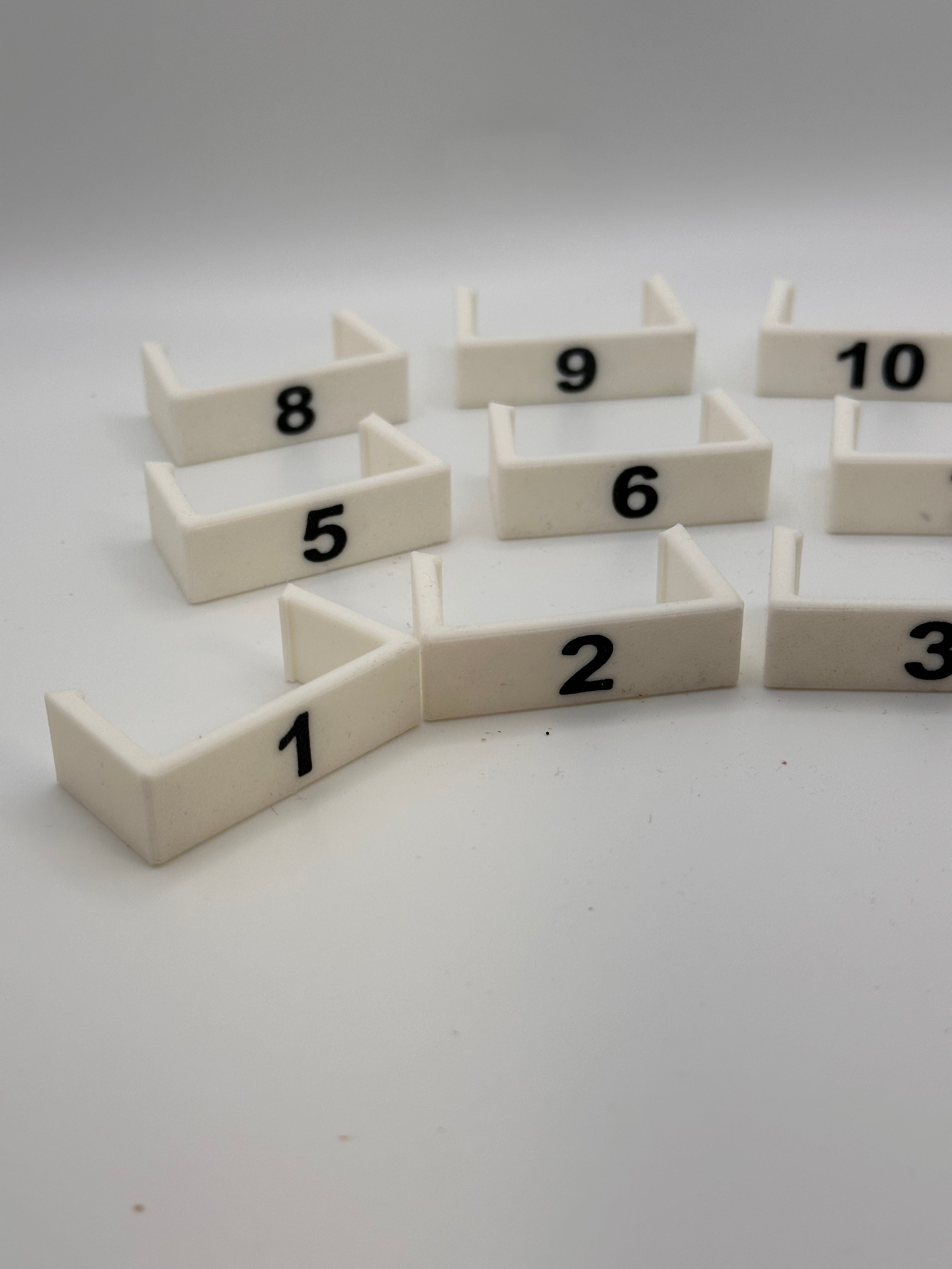 Clip on Treadle Numbers for a Schacht Traditional loom Full Set Of 10 For Either Version
