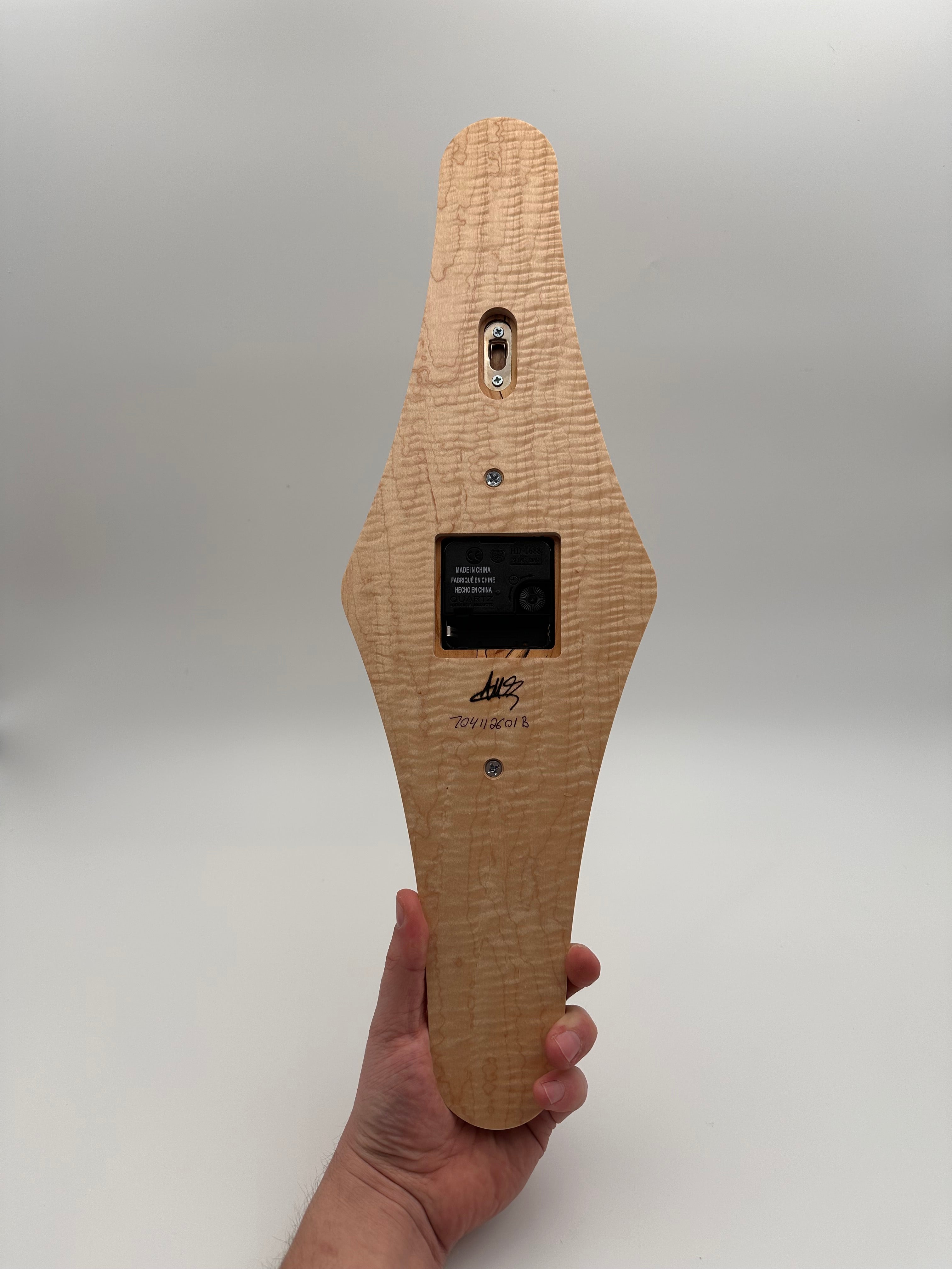 MCM Atomic Diamond Clock Custom Hand Made Maple and Epoxy W/Curly Maple Backer