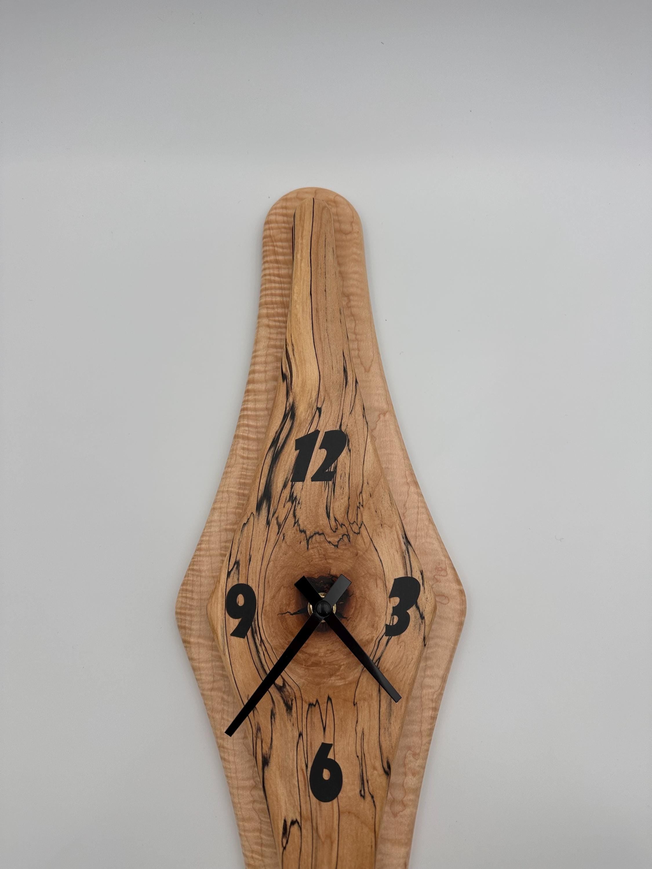 MCM Atomic Diamond Clock Custom Hand Made Maple and Epoxy W/Curly Maple Backer