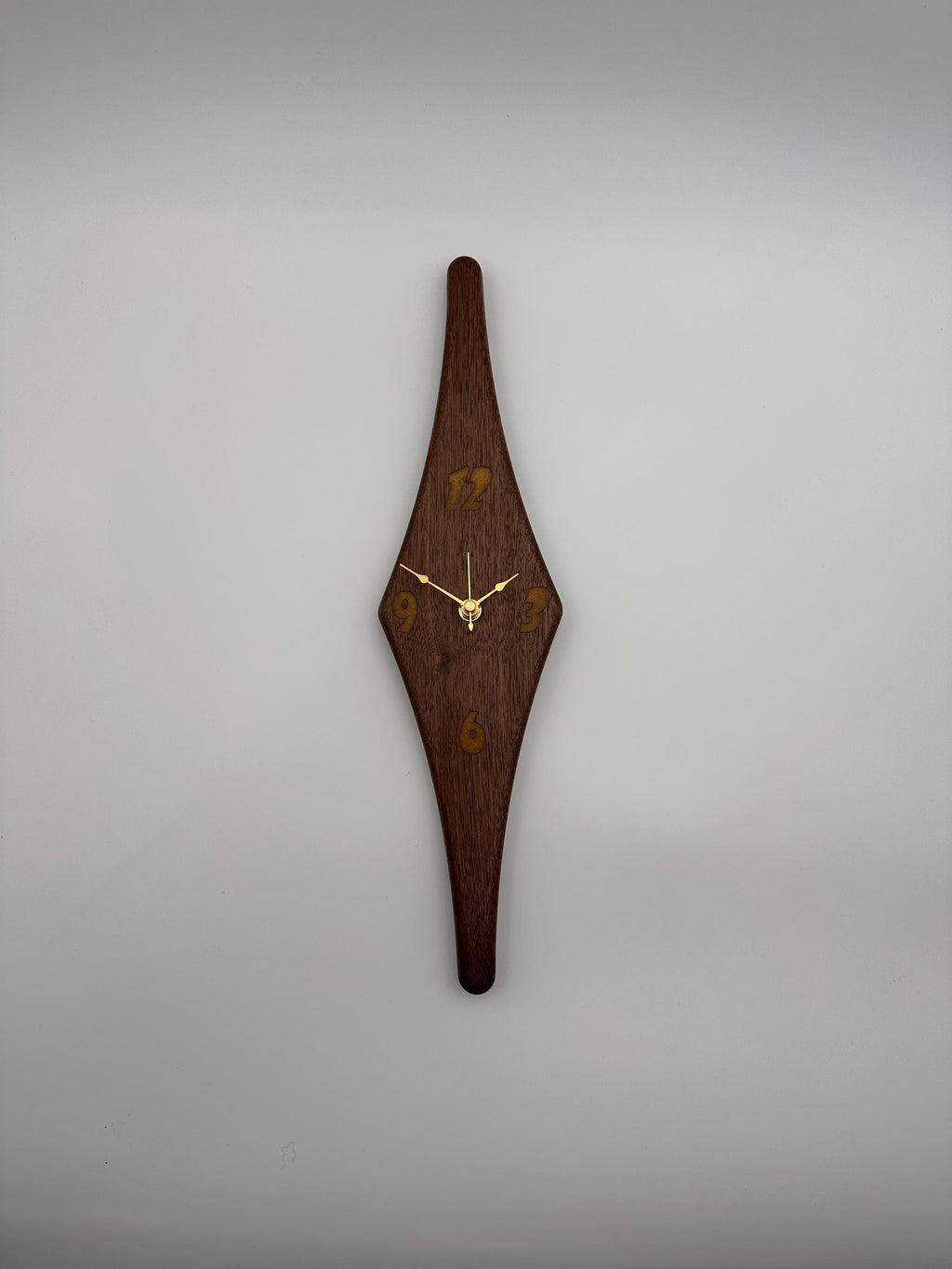 MCM Atomic Diamond Clock Custom Hand Made Black Walnut And Epoxy