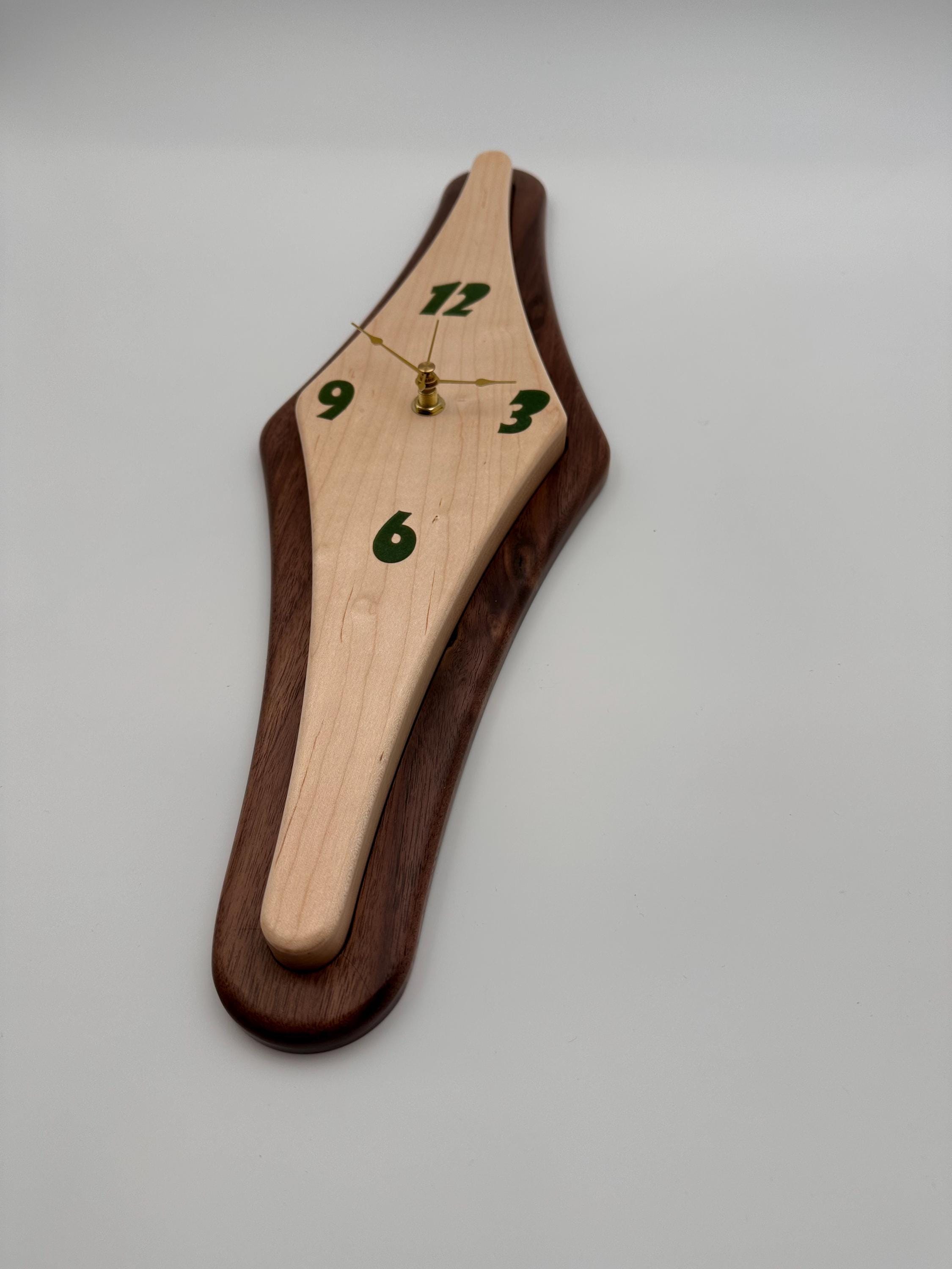 MCM Atomic Diamond Clock Custom Hand Made Maple and Epoxy W/ Black Walnut Backer