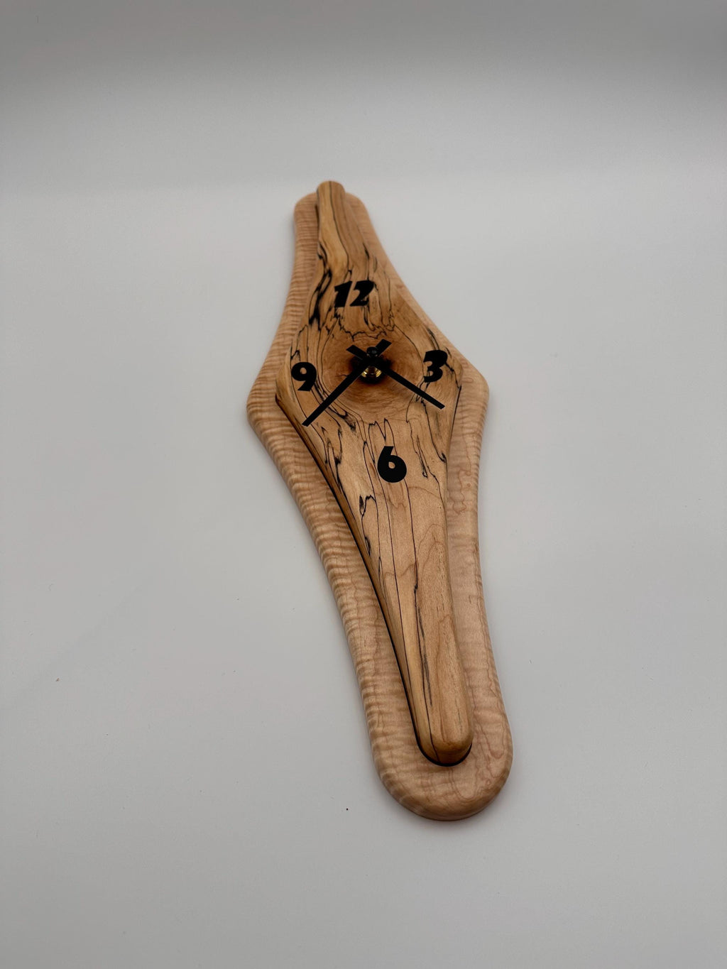 MCM Atomic Diamond Clock Custom Hand Made Maple and Epoxy W/Curly Maple Backer