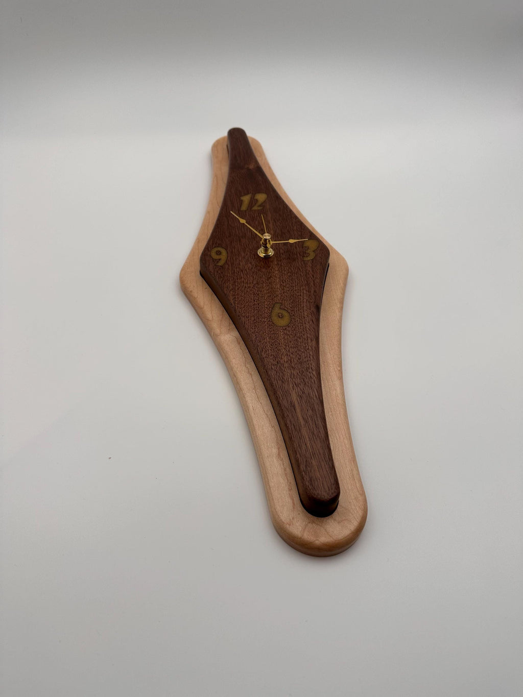 MCM Atomic Diamond Clock Custom Hand Made Walnut and Epoxy W/ Maple Backer