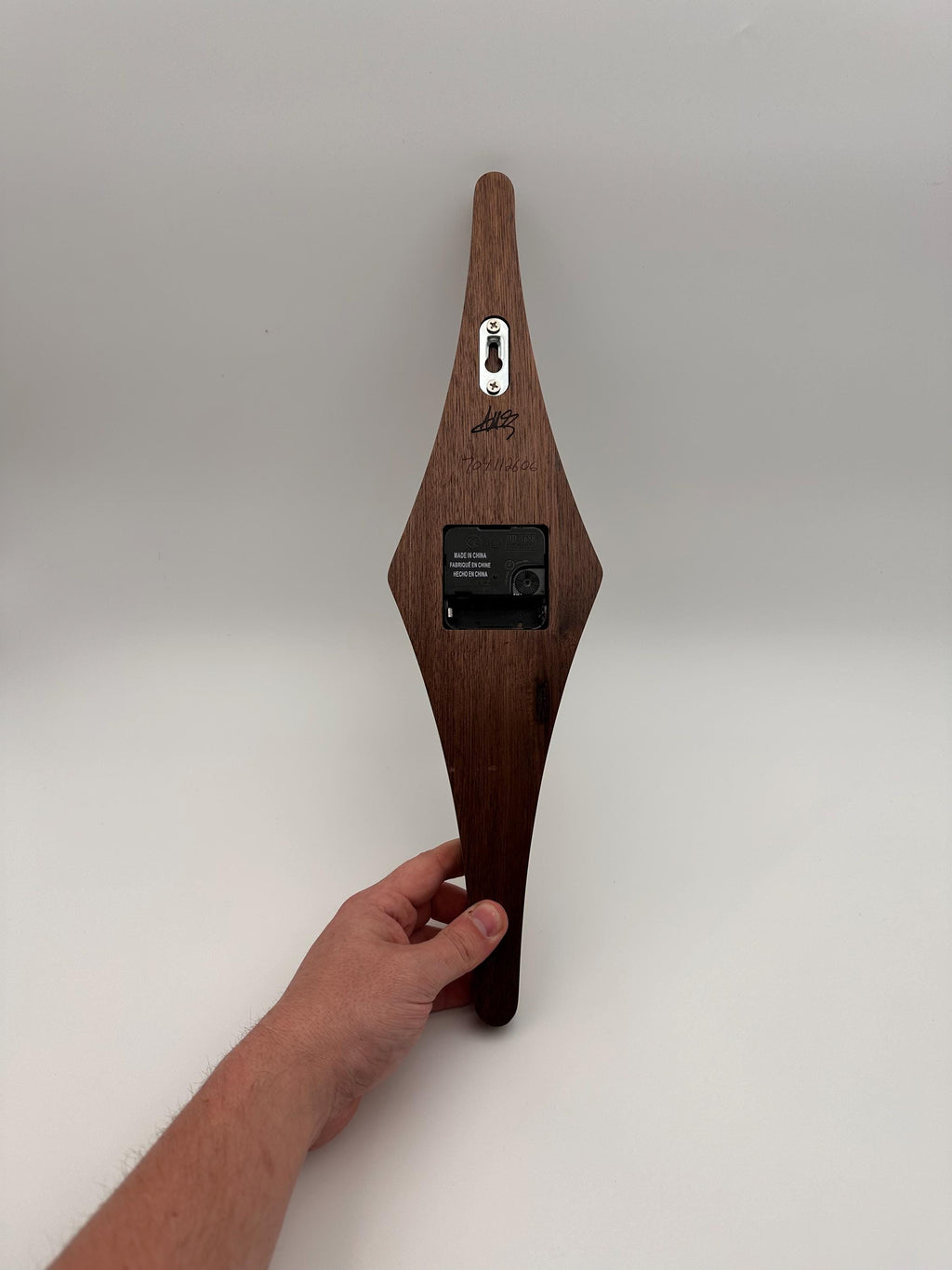 MCM Atomic Diamond Clock Custom Hand Made Black Walnut And Epoxy